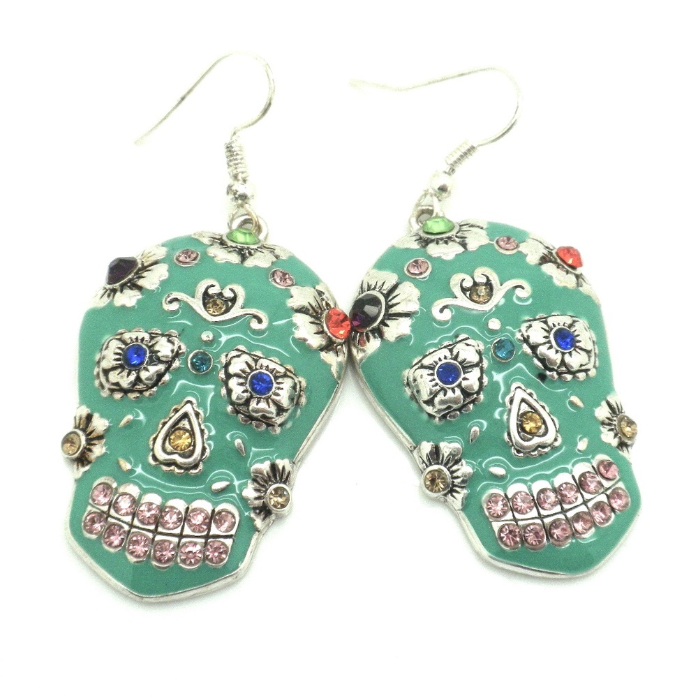 Sugar Skull Crystal Earrings